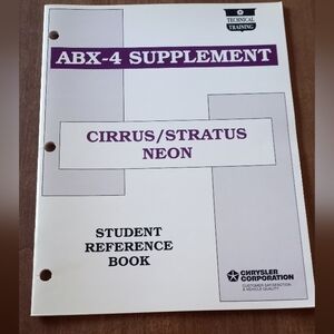 Chrysler Technical Training Manual - ABX-4 Supplement Cirrus / Stratus Neon